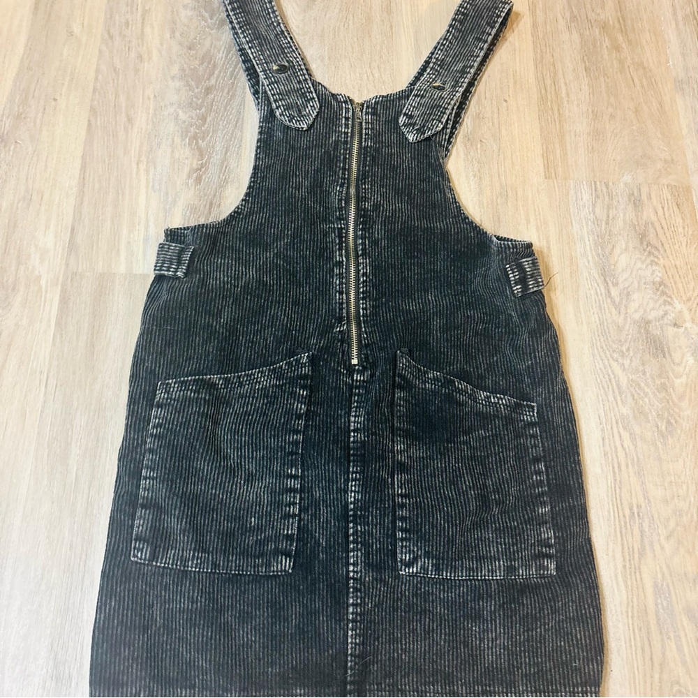Black Corduroy Overall Dress small